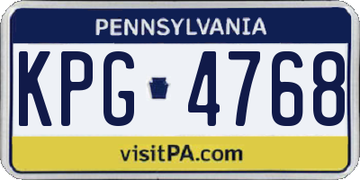 PA license plate KPG4768
