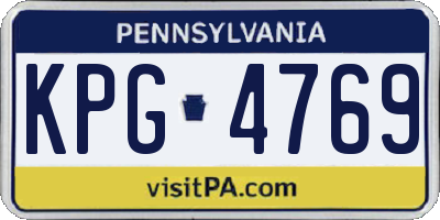PA license plate KPG4769