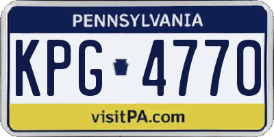 PA license plate KPG4770