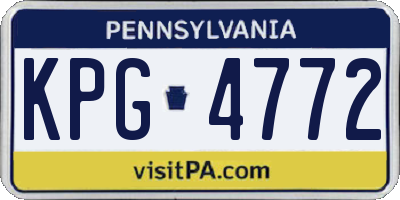 PA license plate KPG4772