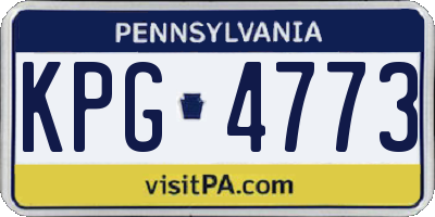 PA license plate KPG4773