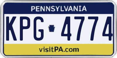 PA license plate KPG4774