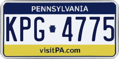 PA license plate KPG4775