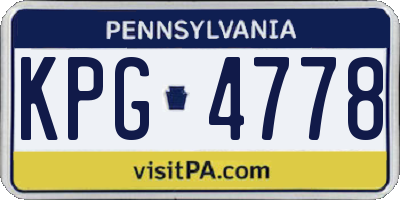 PA license plate KPG4778
