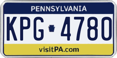 PA license plate KPG4780