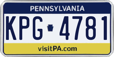 PA license plate KPG4781