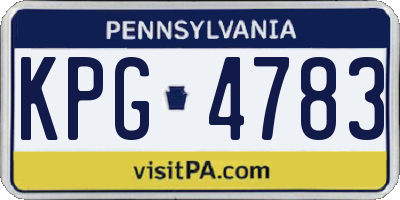 PA license plate KPG4783