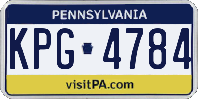 PA license plate KPG4784