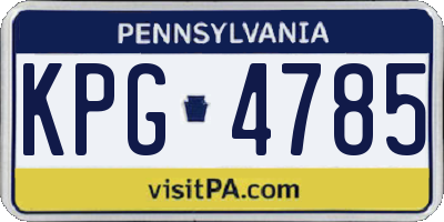 PA license plate KPG4785