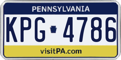 PA license plate KPG4786
