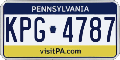 PA license plate KPG4787