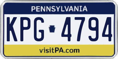 PA license plate KPG4794