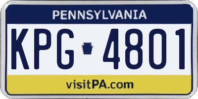 PA license plate KPG4801