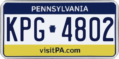 PA license plate KPG4802