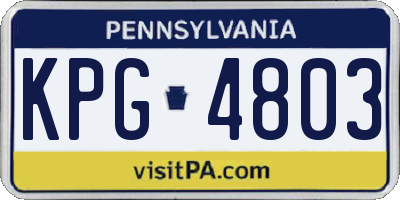 PA license plate KPG4803
