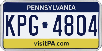 PA license plate KPG4804