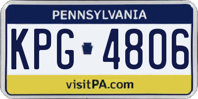 PA license plate KPG4806
