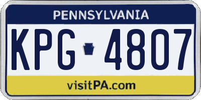 PA license plate KPG4807