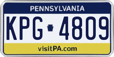 PA license plate KPG4809