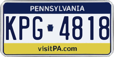 PA license plate KPG4818