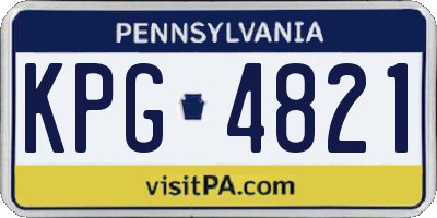 PA license plate KPG4821