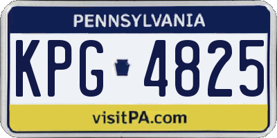 PA license plate KPG4825