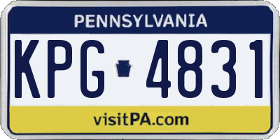 PA license plate KPG4831