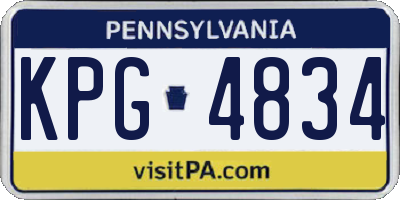 PA license plate KPG4834