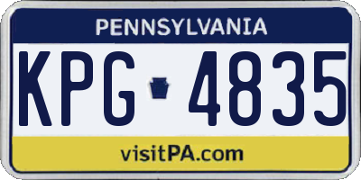 PA license plate KPG4835