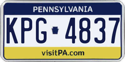 PA license plate KPG4837