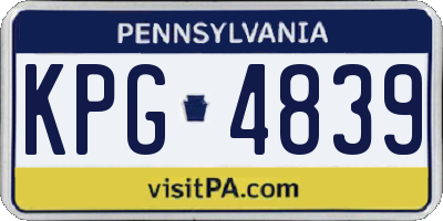 PA license plate KPG4839