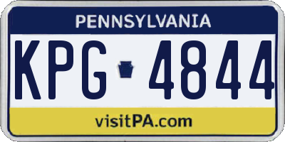 PA license plate KPG4844