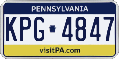 PA license plate KPG4847