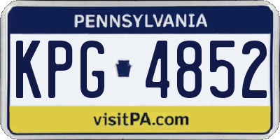 PA license plate KPG4852