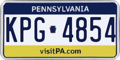 PA license plate KPG4854