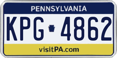 PA license plate KPG4862