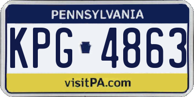 PA license plate KPG4863