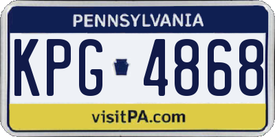 PA license plate KPG4868