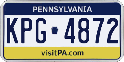 PA license plate KPG4872