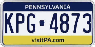 PA license plate KPG4873