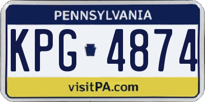 PA license plate KPG4874