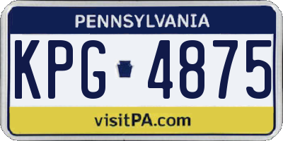 PA license plate KPG4875
