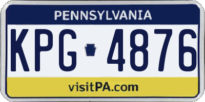 PA license plate KPG4876