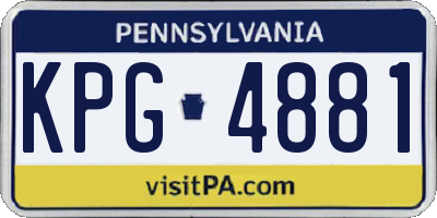 PA license plate KPG4881