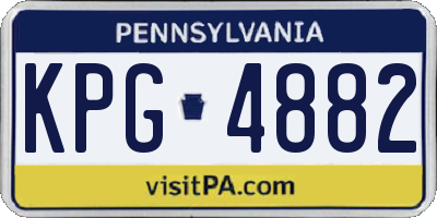 PA license plate KPG4882