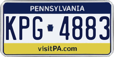 PA license plate KPG4883