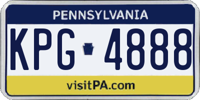 PA license plate KPG4888