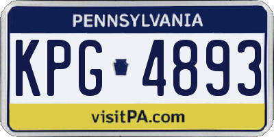 PA license plate KPG4893