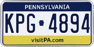 PA license plate KPG4894