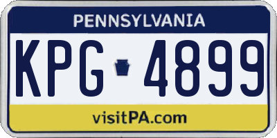PA license plate KPG4899